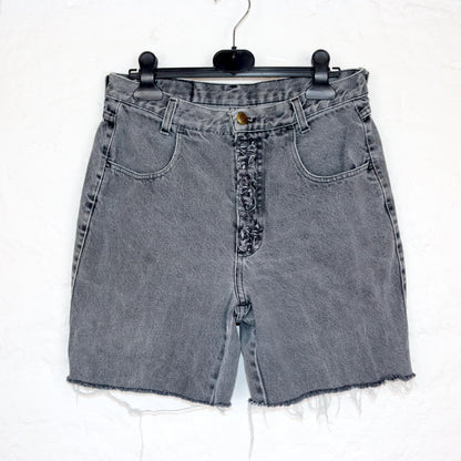Vintage 80s 90s shorts with embroidery dark grey 38