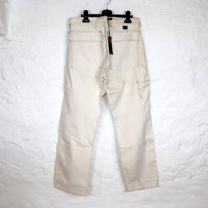 Vintage 90s 00s Y2k DIESEL baggy pants wide leg cargo pants cream white W30