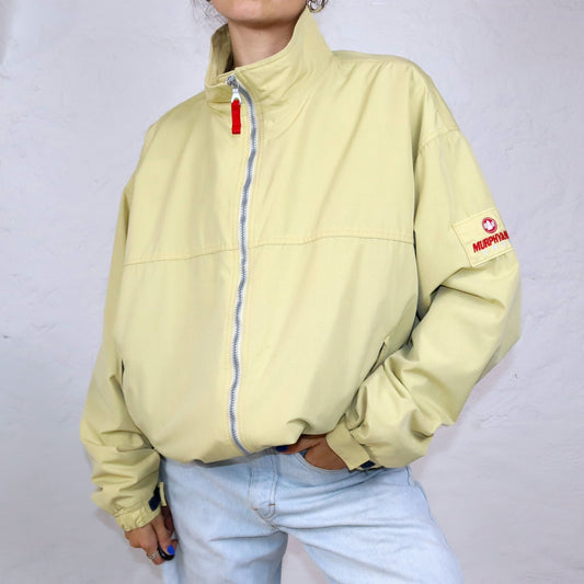 Vintage 80er 90er MURPHY & NYE Jacke leicht gefüttert Stehkragen gelb XXL