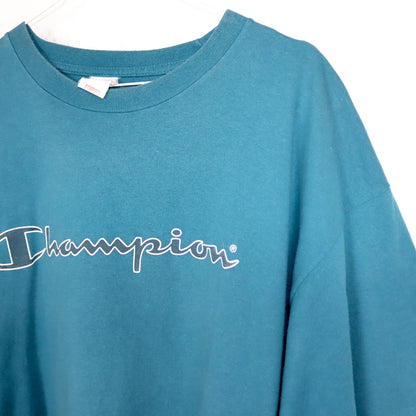Vintage 80s 90s CHAMPION T-Shirt short sleeve turquoise XXL