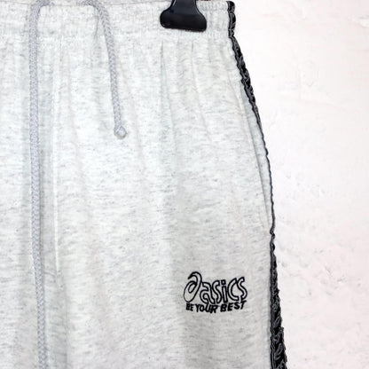 Vintage 80s 90s ASICS jogging pants training pants grey black S/M