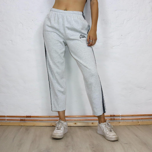 Vintage 80s 90s ASICS jogging pants training pants grey black S/M