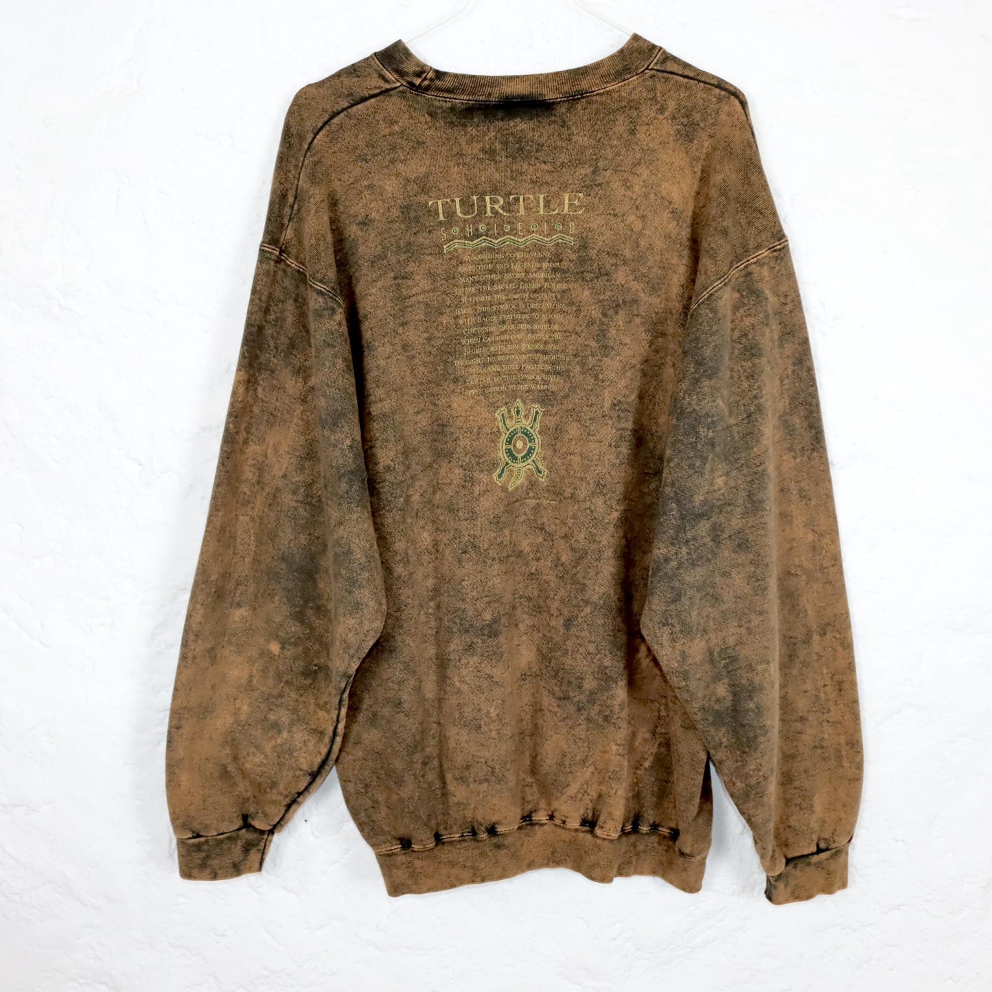 Vintage 80er 90er ONEITA Sweatshirt Pullover Batik Print braun M/L