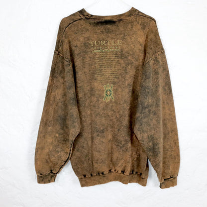 Vintage 80er 90er ONEITA Sweatshirt Pullover Batik Print braun M/L