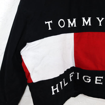 Vintage 80s 90s TOMMY HILFIGER Sailing Gear Rare Jacket lined collar white red black S