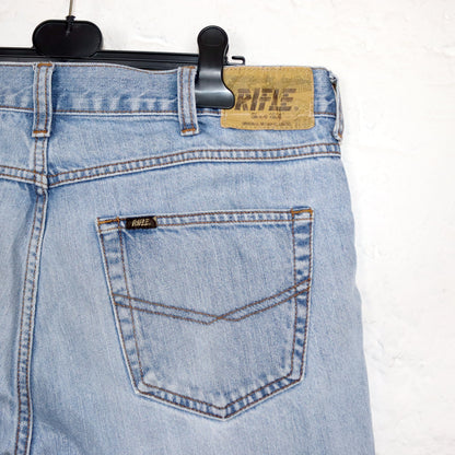 Vintage 80s 90s RIFLE Jorts shorts jeans baggy light blue W36
