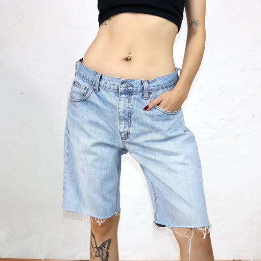 Vintage 80s 90s RIFLE Jorts shorts jeans baggy light blue W36