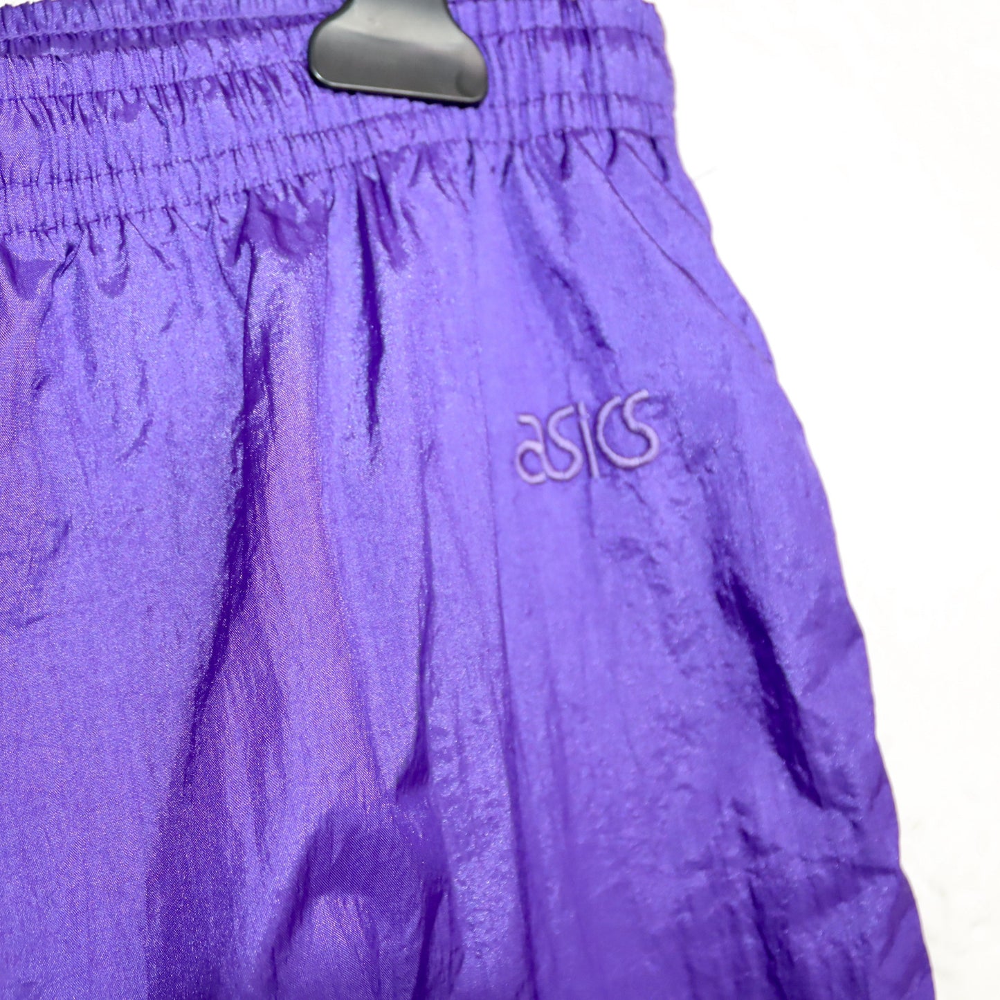 Vintage 80s 90s ASICS jogging pants tracksuit bottoms straight leg baggy purple M