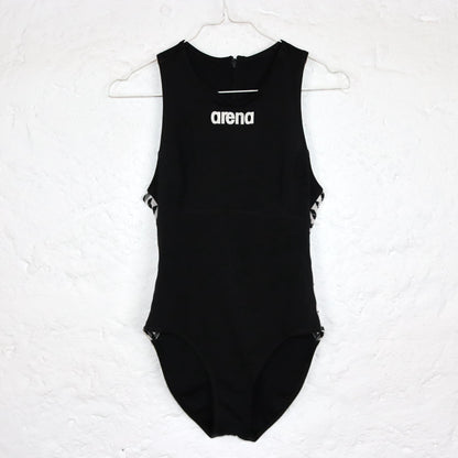 Vintage 80s 90s ARENA swimsuit bodysuit black white 36