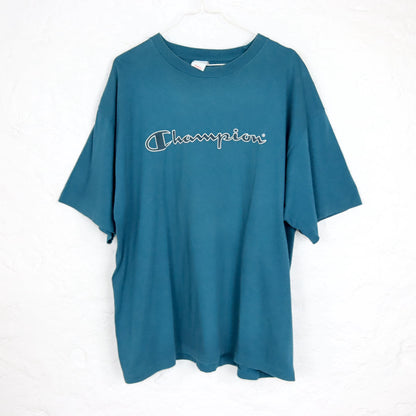 Vintage 80s 90s CHAMPION T-Shirt short sleeve turquoise XXL
