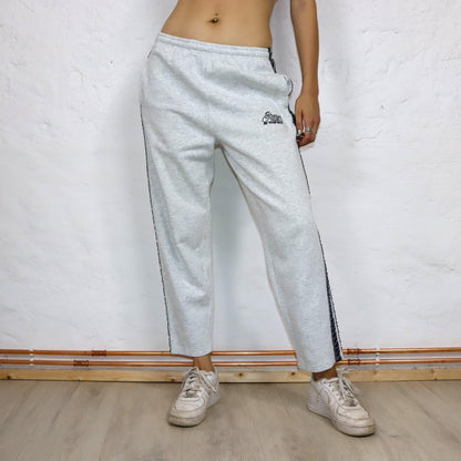 Vintage 80s 90s ASICS jogging pants training pants grey black S/M