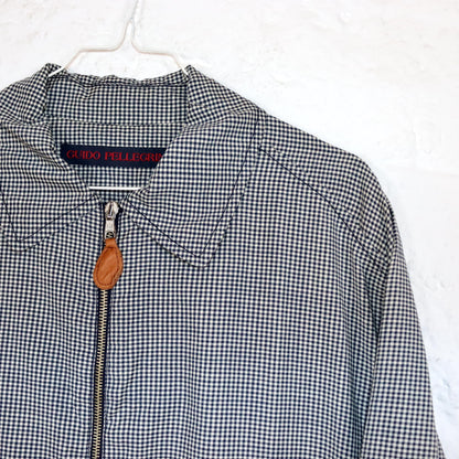 Vintage 80s 90s GUIDO PELLEGRINI thin jacket checked black and white Blouson 50 L