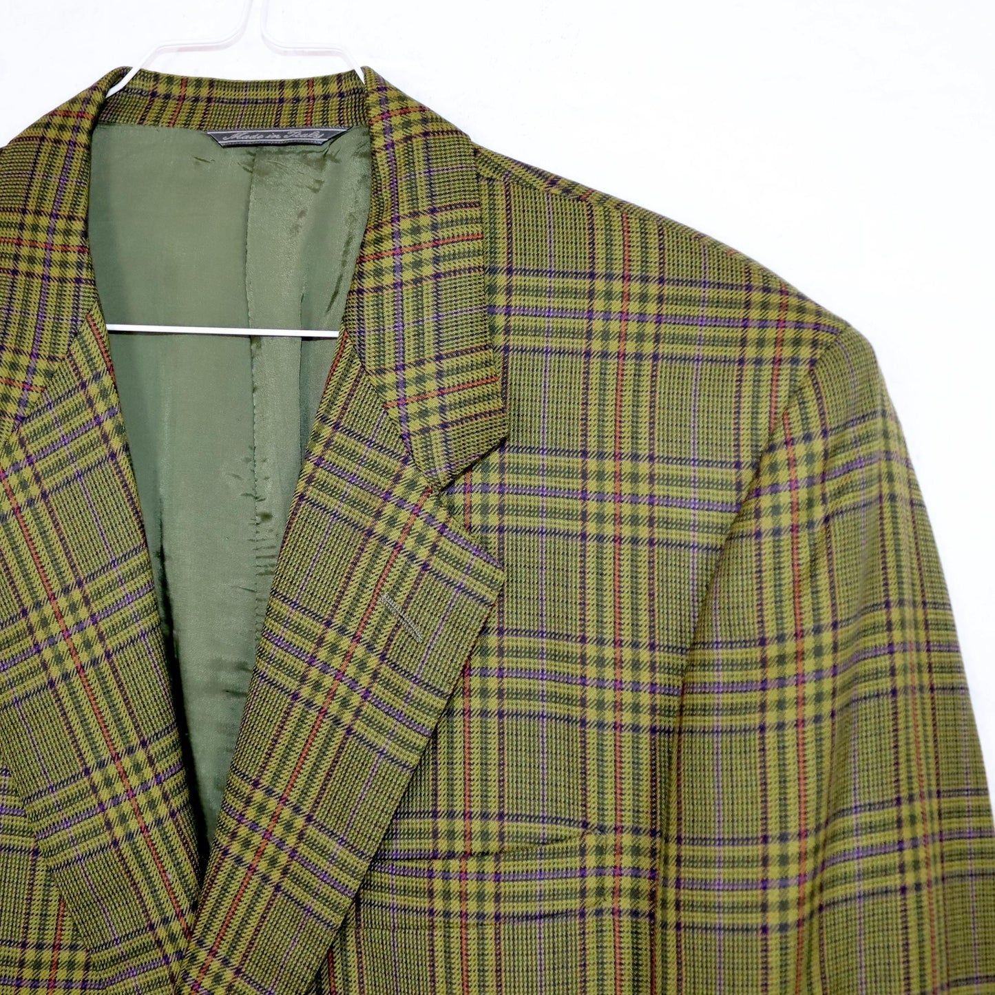 Vintage 80er 90er LEONI PARMA Blazer kariert Schulterpolster Wollblazer Wolle 50L
