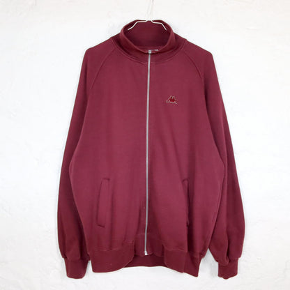 Vintage 80s 90s Y2k KAPPA tracksuit jacket sweat jacket stand-up collar dark red L