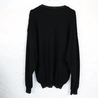 Vintage 80er 90er PELO Wollpullover Pullover Wolle schwarz beige lila 50 W.-Germany L