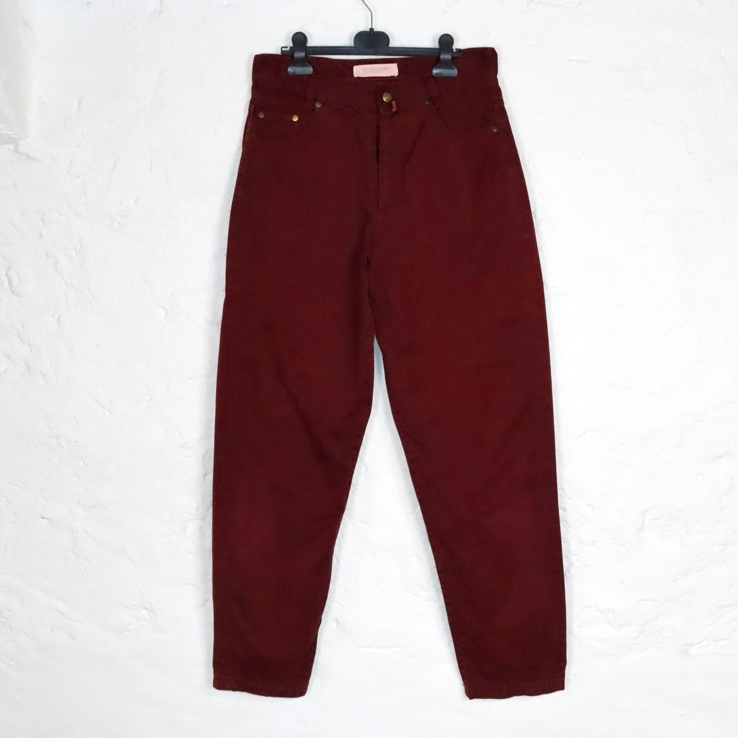 Vintage 80er 90er ENERGY Jeans Hose gerades Bein regular fit dunkelrot W33