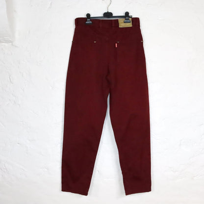 Vintage 80er 90er ENERGY Jeans Hose gerades Bein regular fit dunkelrot W33