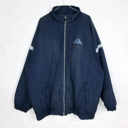 Vintage 80s 90s KAPPA jacket lightly lined stand-up collar dark blue 3XL