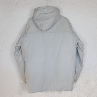 Vintage 90s 00s Y2k NIKE Parka Coat Jacket Lined with Hood Light Grey M