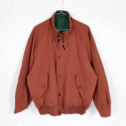 Vintage 80s 90s PIASPORTS reversible jacket lightly lined green blue print back M