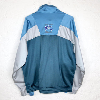 Vintage 80s 90s LOTTO tracksuit jacket stand-up collar blue grey M