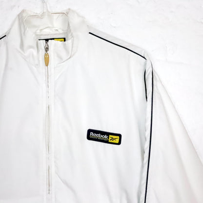 Vintage 80s 90s Y2k REEBOK track jacket thin jacket stand-up collar white S/M