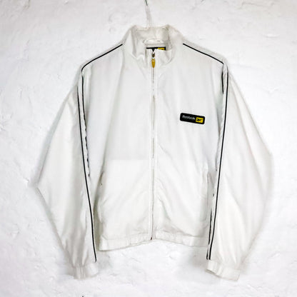 Vintage 80s 90s Y2k REEBOK track jacket thin jacket stand-up collar white S/M