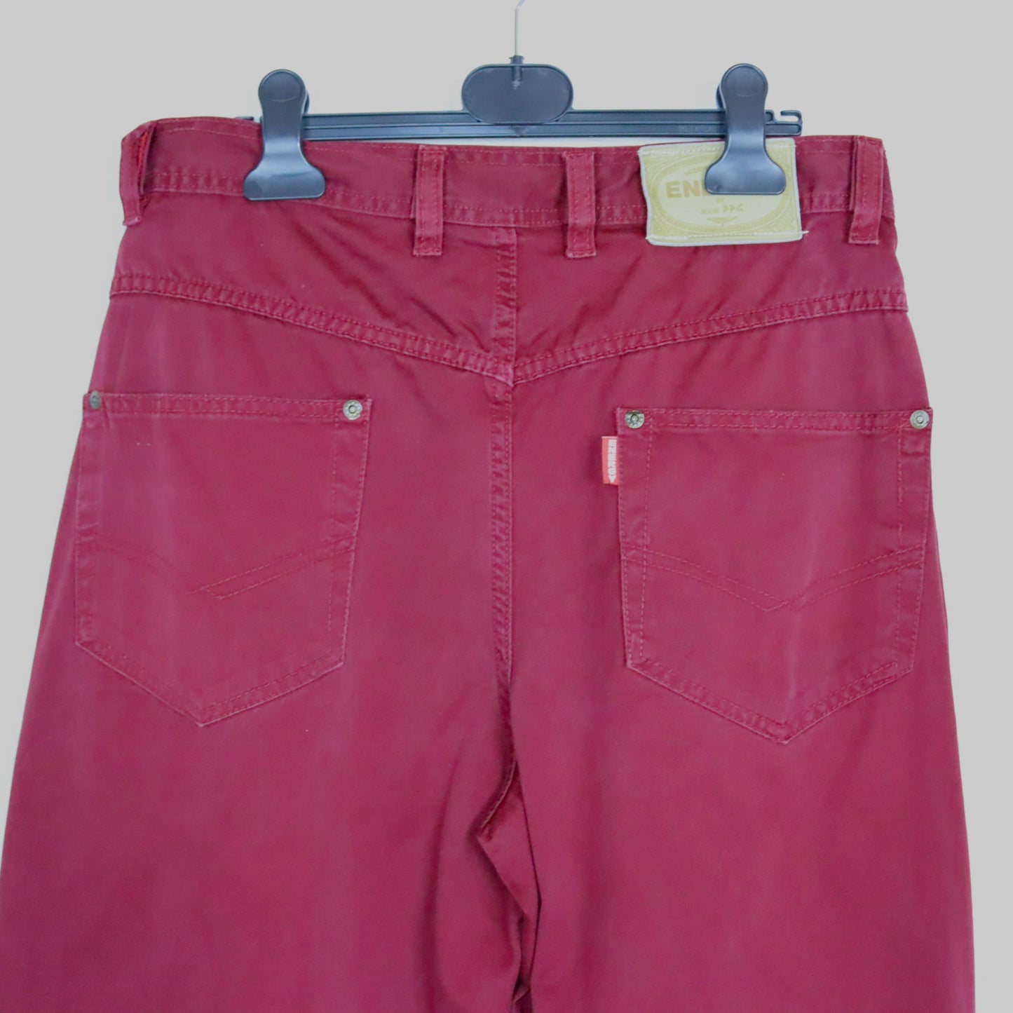 Vintage 80er 90er ENERGY Jeans Hose gerades Bein regular fit dunkelrot W33