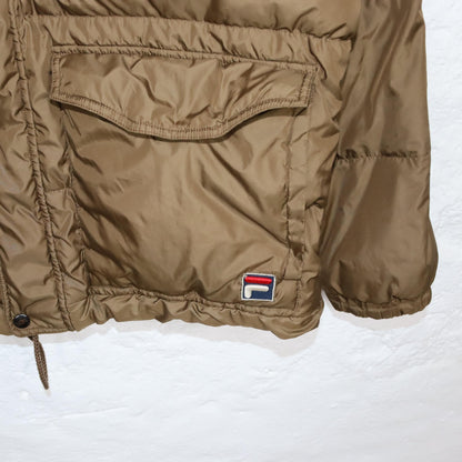 Vintage 80s 90s FILA down jacket vest detachable sleeves puffer jacket winter jacket light brown 56 XL
