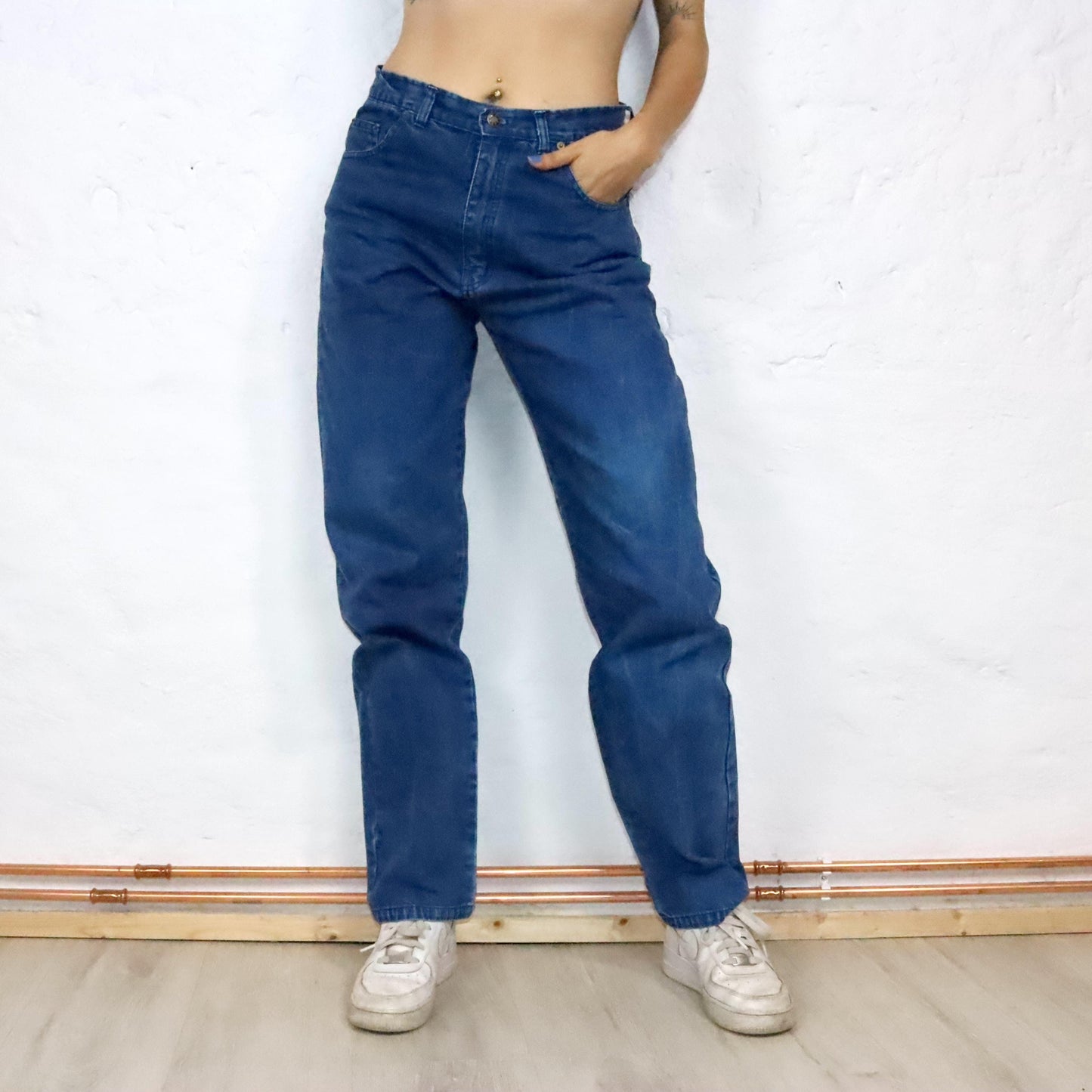 Vintage 80s 90s CAT jeans pants highwaist straight leg blue W33