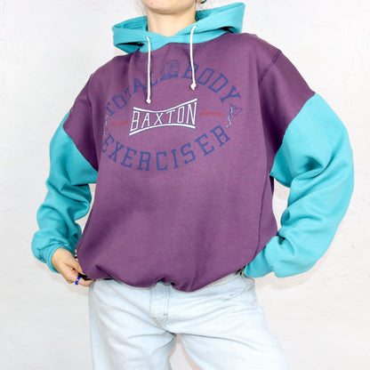 Vintage 80er 90er ST. ANGELO Hoodie Pullover Lila blau Print L