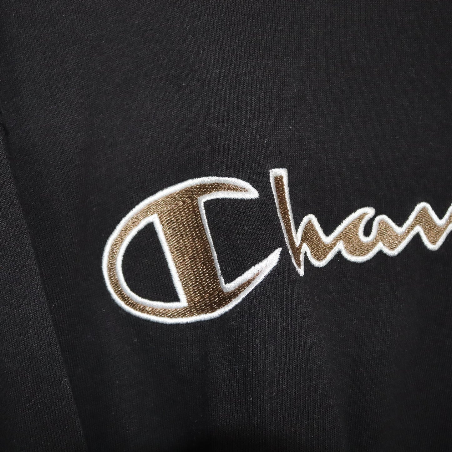 Vintage 80s 90s CHAMPION T-Shirt Longsleeve Black Embroidery Black Beige XXL