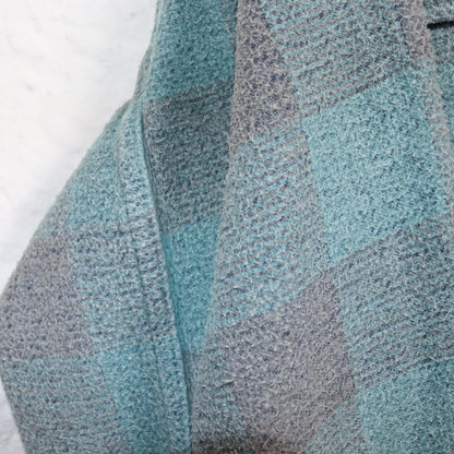 Vintage 80s 90s flannel shirt lanaram grey light blue XXL
