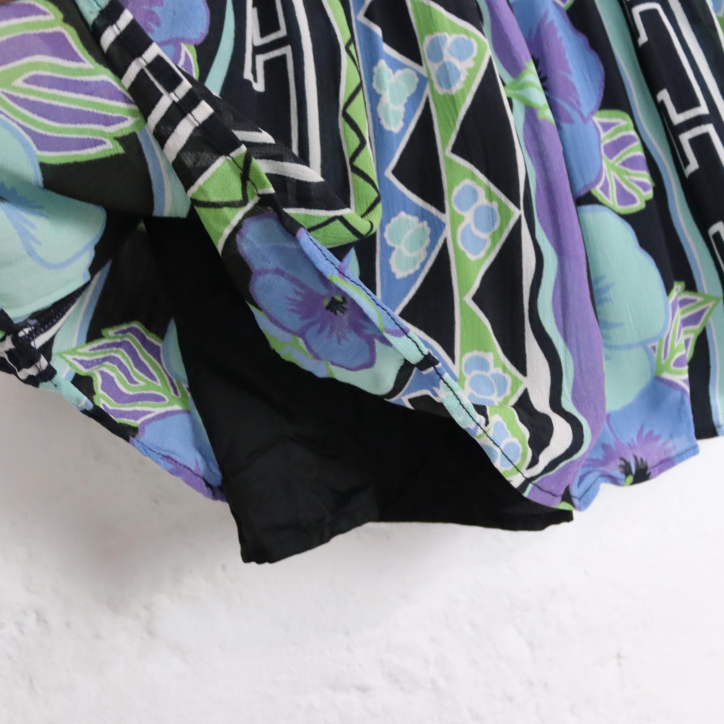Vintage 80s 90s GOGGLES pleated skirt skirt crazy pattern colorful S