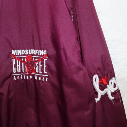 Vintage 80s 90s CHIEMSEE windbreaker rain jacket double-layered embroidery dark purple XL
