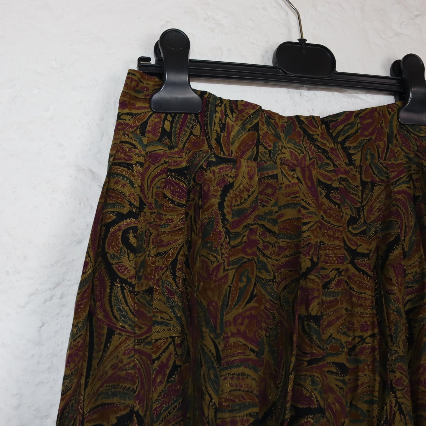 Vintage 80s 90s pleated skirt silk skirt short crazy pattern 36