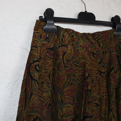 Vintage 80s 90s pleated skirt silk skirt short crazy pattern 36