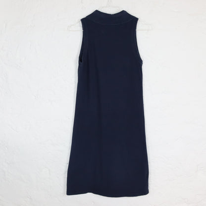 Vintage 80er 90er Polo by RALPH LAUREN Polokleid Minikleid eng ärmellos dunkelblau S/M