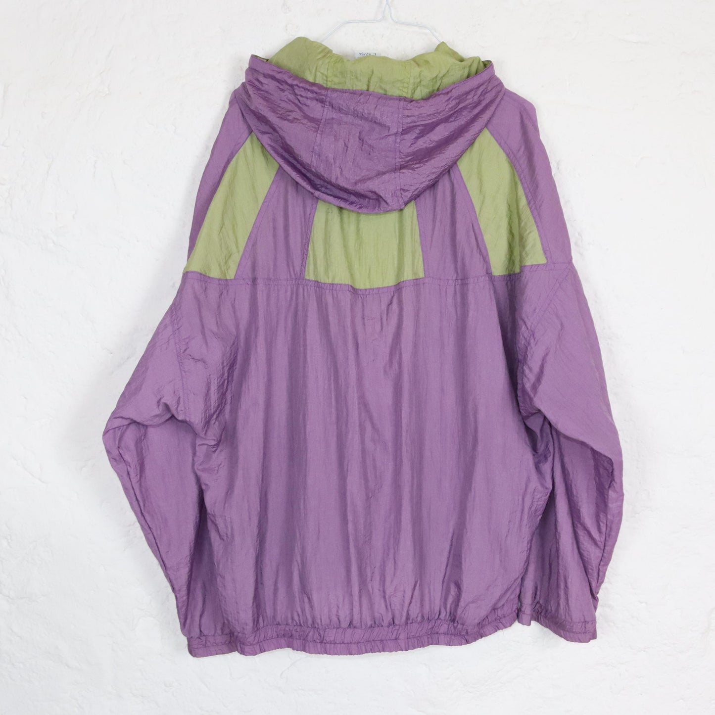 Vintage 80s 90s RODEO overcoat thin tracksuit jacket shiny purple green L 52/54