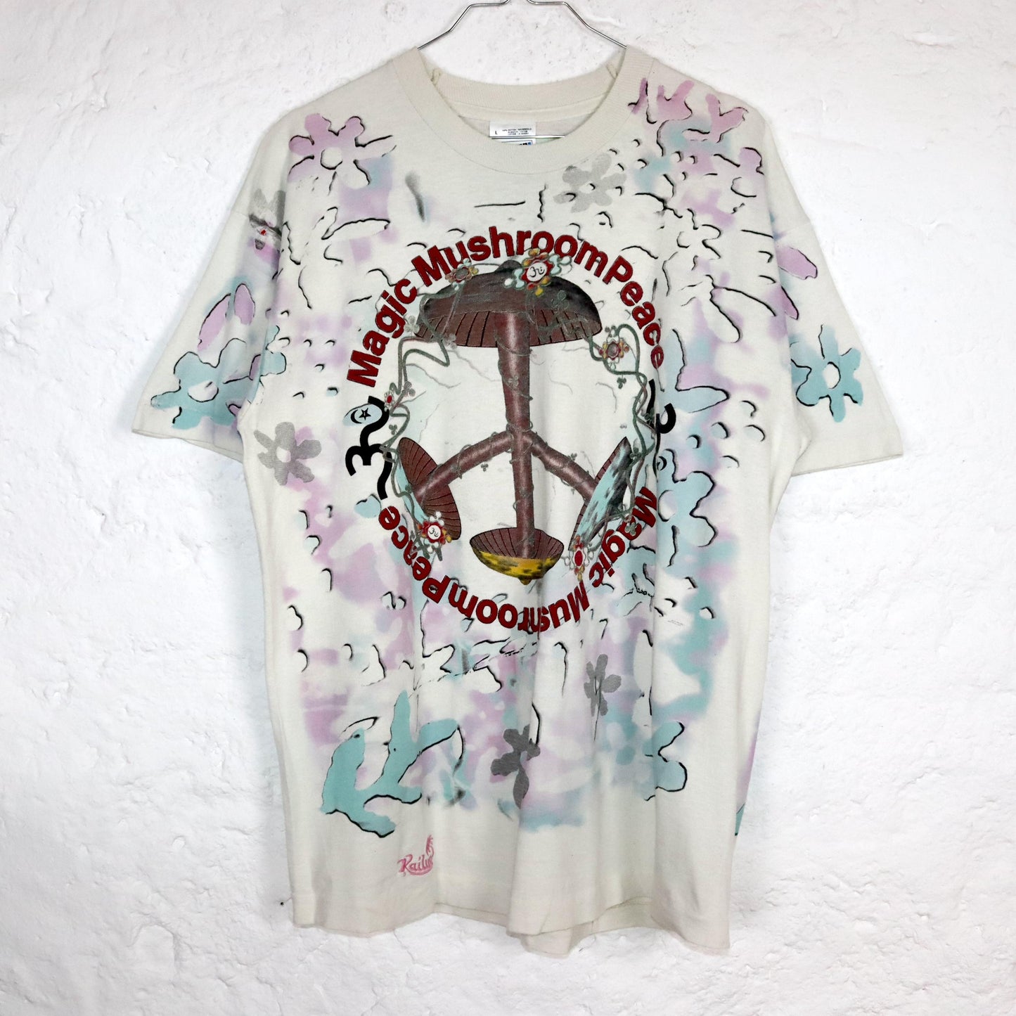 Vintage 80s 90s SCREEN STARS T-Shirt Kailua Magic Mushrooms Print Made in Ireland L