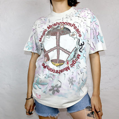 Vintage 80s 90s SCREEN STARS T-Shirt Kailua Magic Mushrooms Print Made in Ireland L