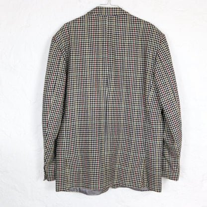 Vintage 80er 90er POKER Blazer Schulterpolster kariert bunt schwarz weiß Chashmere 54 XL