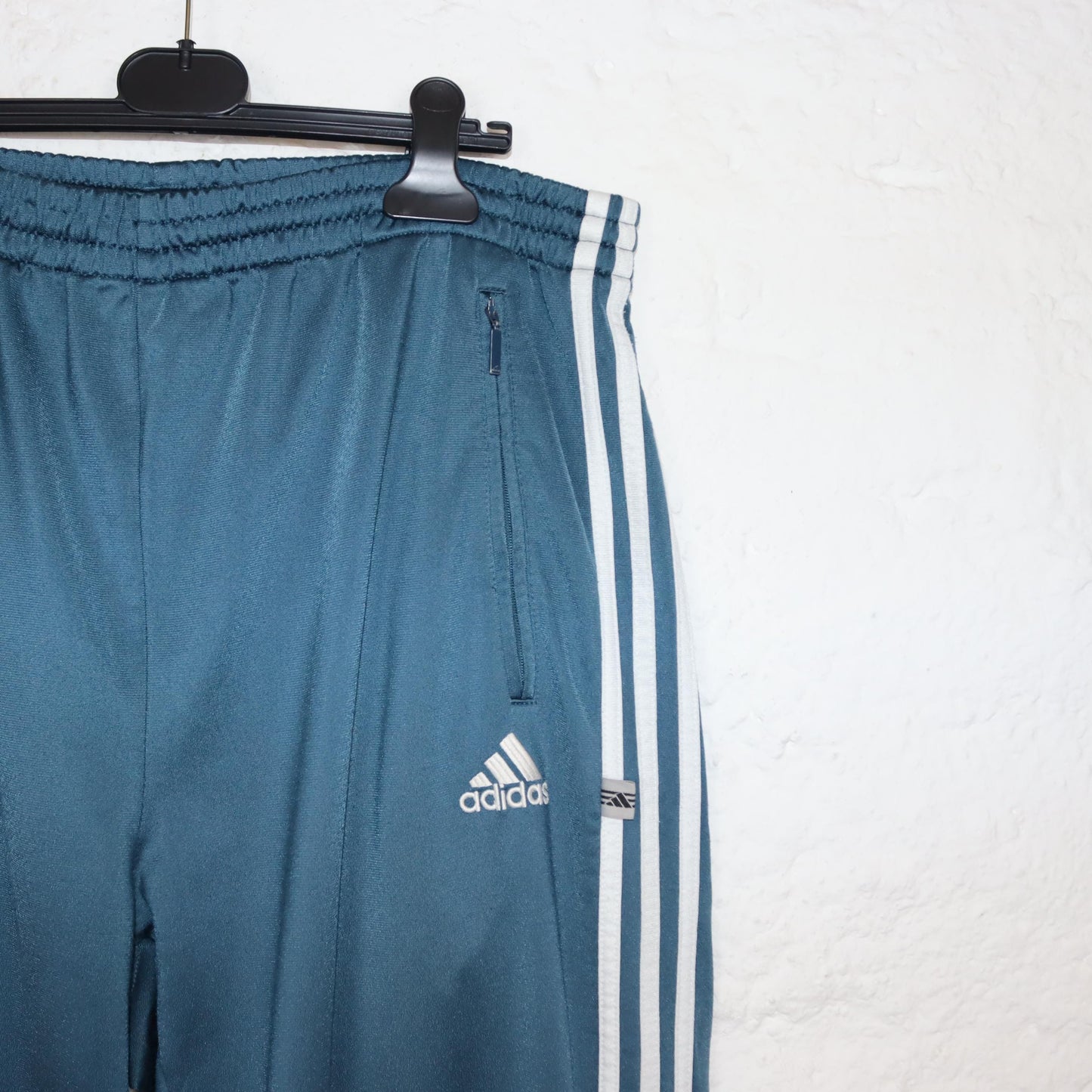 Vintage 90s 00s Y2k ADIDAS jogging pants tracksuit pants dark blue baggy pants wide leg L 54