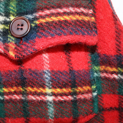 Vintage 80er 90er DOLCE & GABBANA Wollweste gefüttert kariert Weste Wolle XL