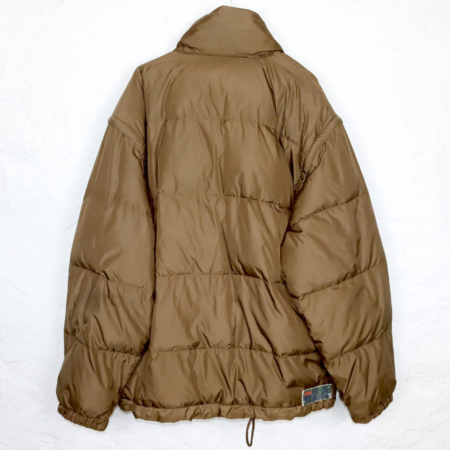 Vintage 80s 90s FILA down jacket vest detachable sleeves puffer jacket winter jacket light brown 56 XL