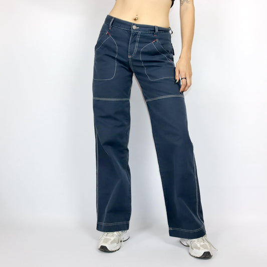 Vintage 90s 00s Y2k KILLAH Baggy Pants Straight Leg Dark Blue Deadstock W29