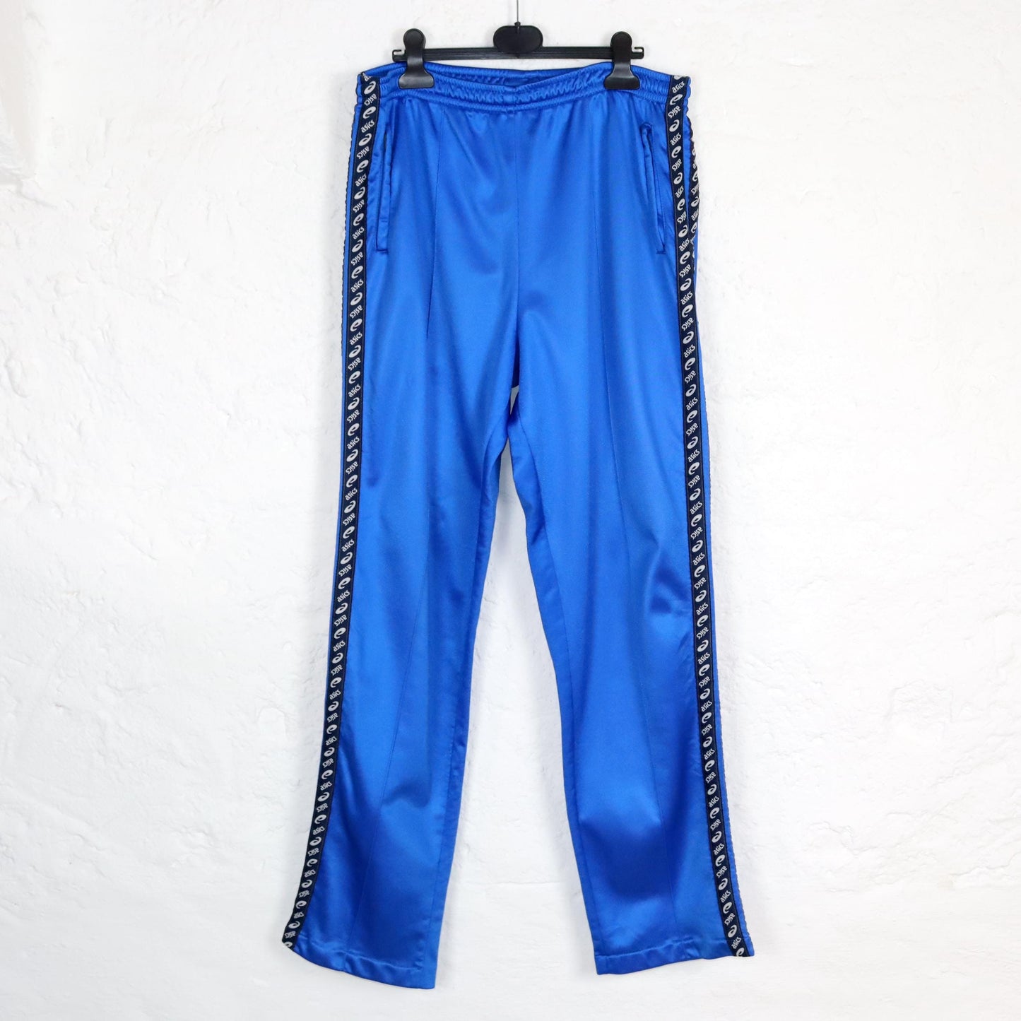 Vintage 80s 90s ASICS tracksuit bottoms baggy pants blue XL