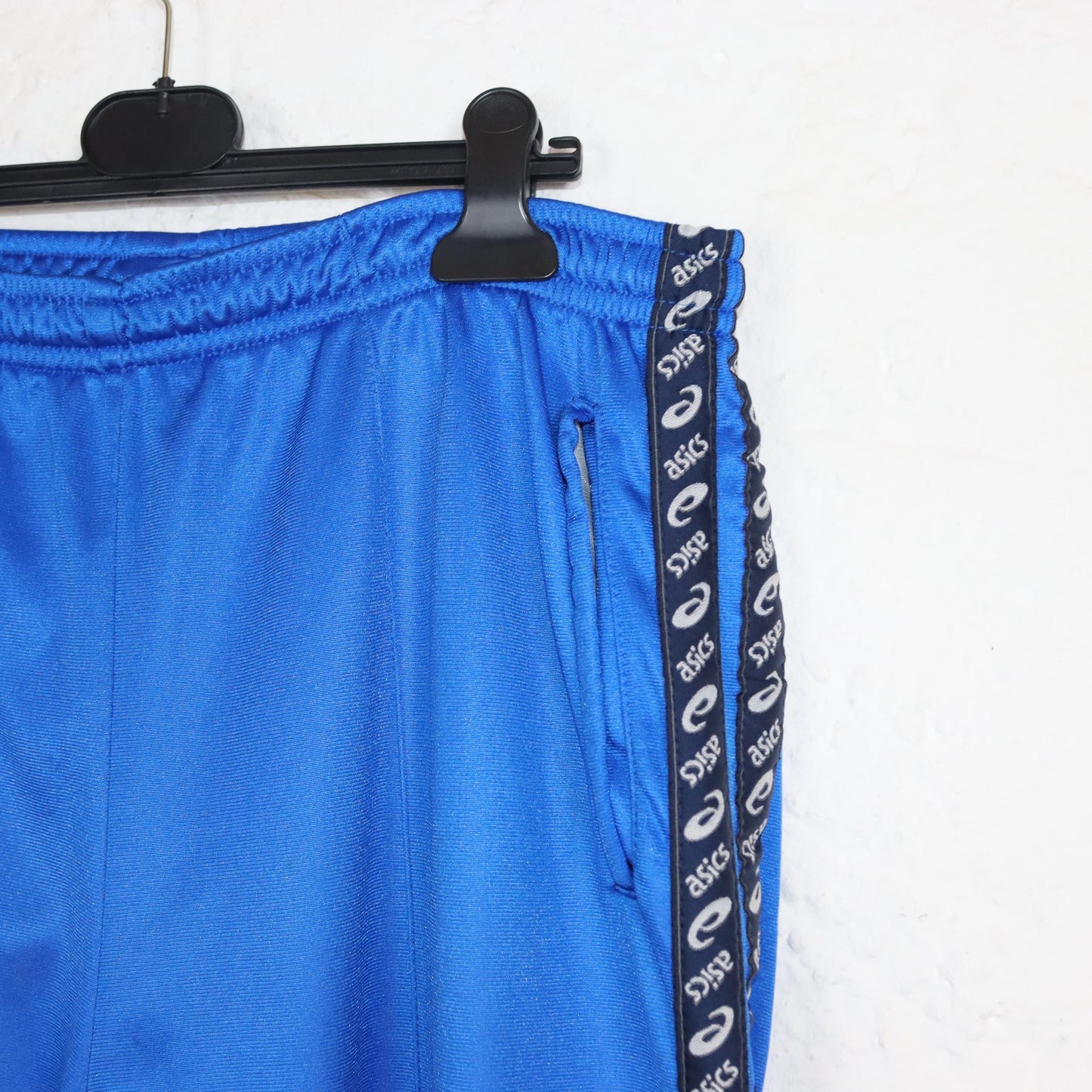 Vintage 80s 90s ASICS tracksuit bottoms baggy pants blue XL