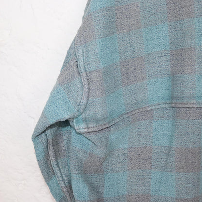 Vintage 80s 90s flannel shirt lanaram grey light blue XXL