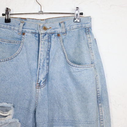 Vintage 80er 90er BLUE LOOK Jeans wasted look Löcher highwaist hellblau 38